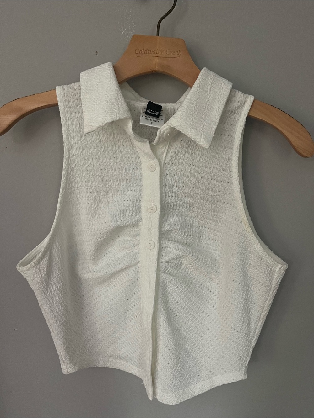 Windsor Collared Crop Top